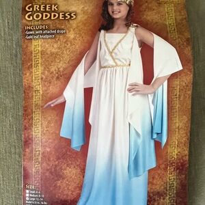 Greek Goddess Kids Costume - White and Blue